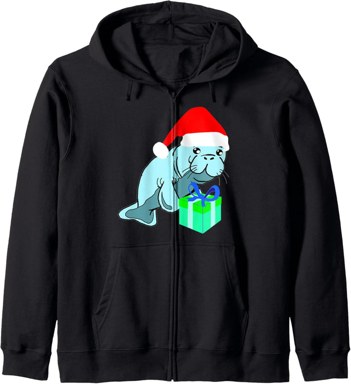 Weihnachten Seehkuh Weihnachtsmütze Seekühe Xmas Geschenk Kapuzenjacke