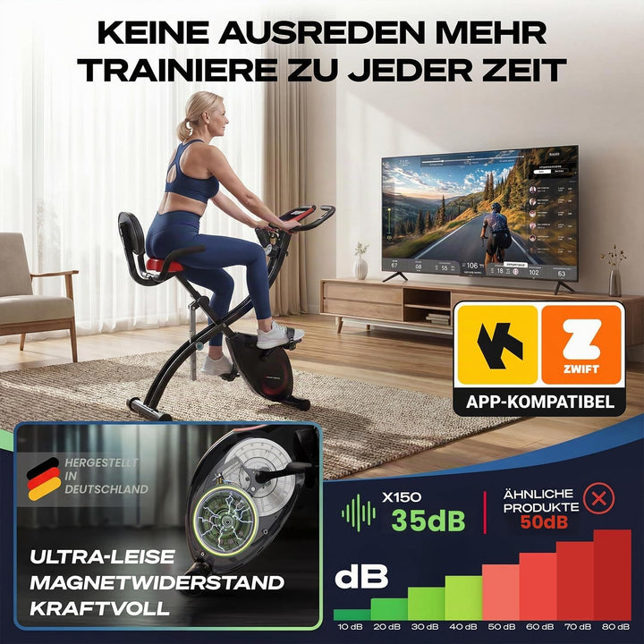 Fitness Fahrrad + Sportstech Live App mit Live- & On Demand-Kursen für Full Body Workout-Erlebnis |