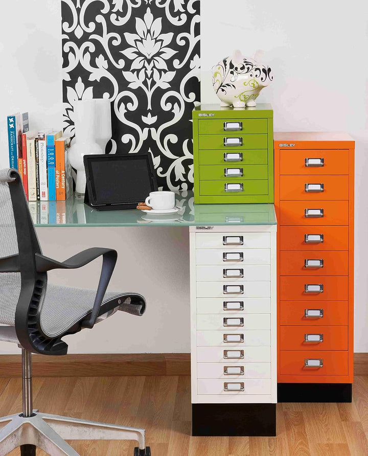 BISLEY MultiDrawer, 29er Serie, DIN A4, 10 Schubladen, Metall, 633 Schwarz, 38 x 27.9 x 59 cm