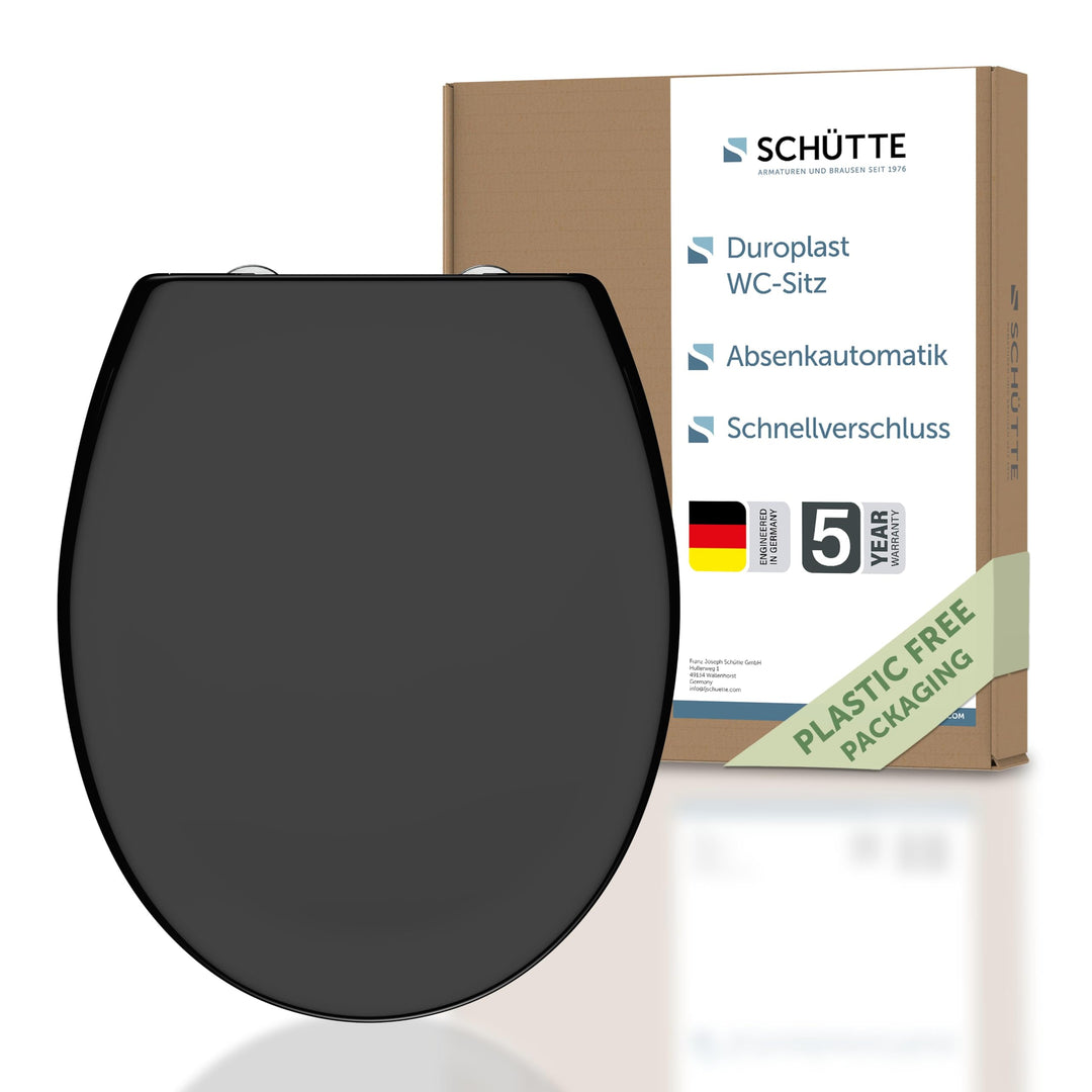 SCHÜTTE WC-Sitz mit Absenkautomatik | Abnehmbarer Klodeckel aus bruchsicherem Duroplast | Innovative