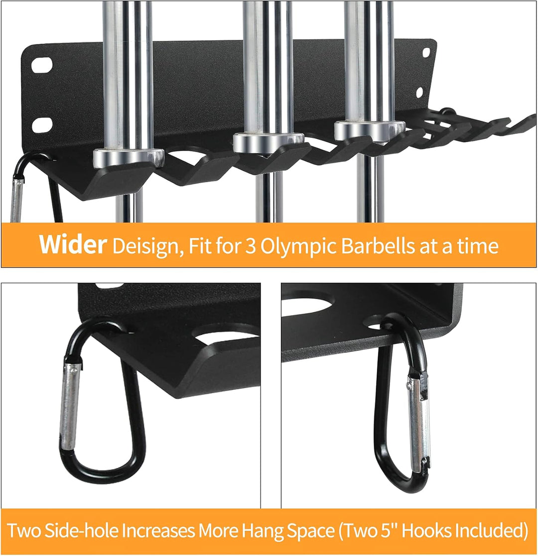 Gym Rack Organizer, Heavy Duty Langhantel-Aufbewahrung, 7 Platz Wandhalterung, Olympische Langhantel
