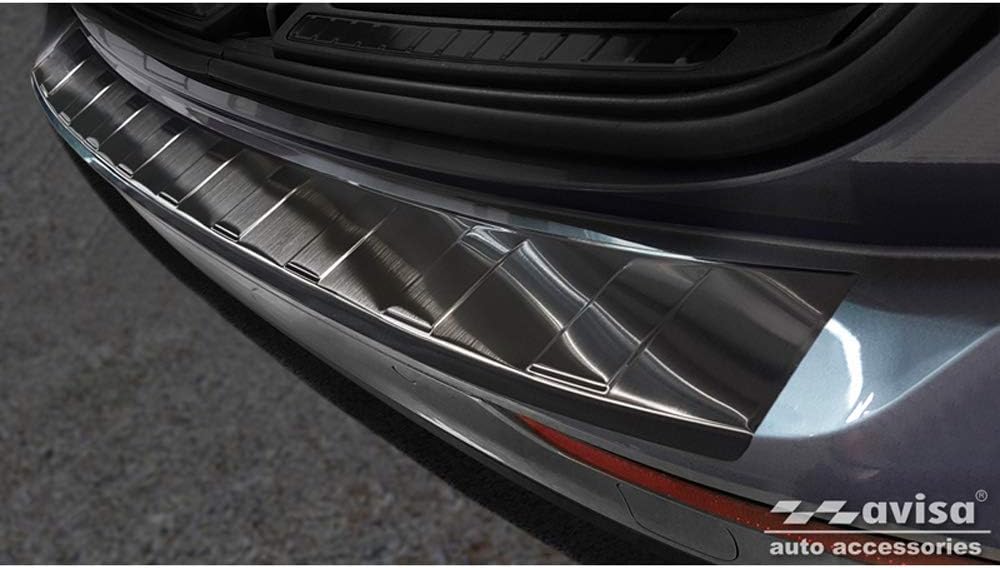 Avisa Schwarz Edelstahl Heckstossstangenschutz kompatibel mit Volvo V60 II 2018- inkl. Cross Country