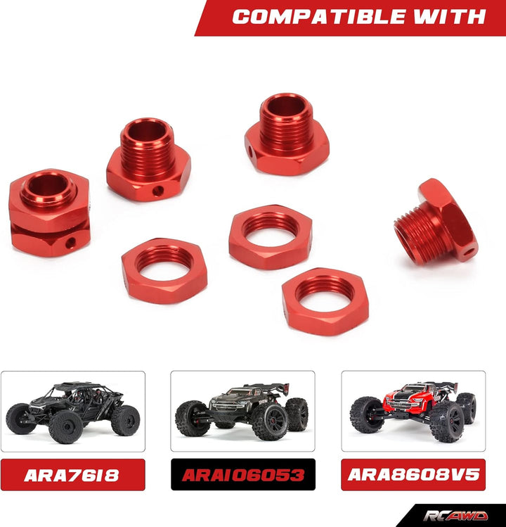 RCAWD Sechskant- und Radmutter, 17 mm, für ARRMA 6S, Fireteam 6S, Kraton 6S, Notorious 6S, Outcast 6