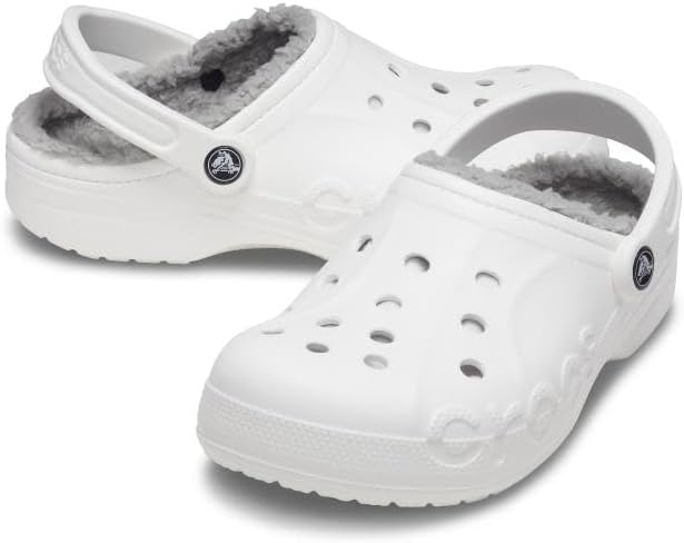 Crocs Unisex Baya Lined Clog 36 EU White Light Grey, 36 EU White Light Grey