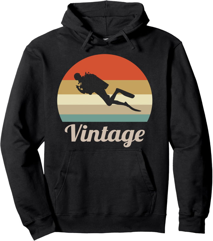 Tauchen Taucher Schnorcheln Tauchsport Retro Vintage Style Pullover Hoodie