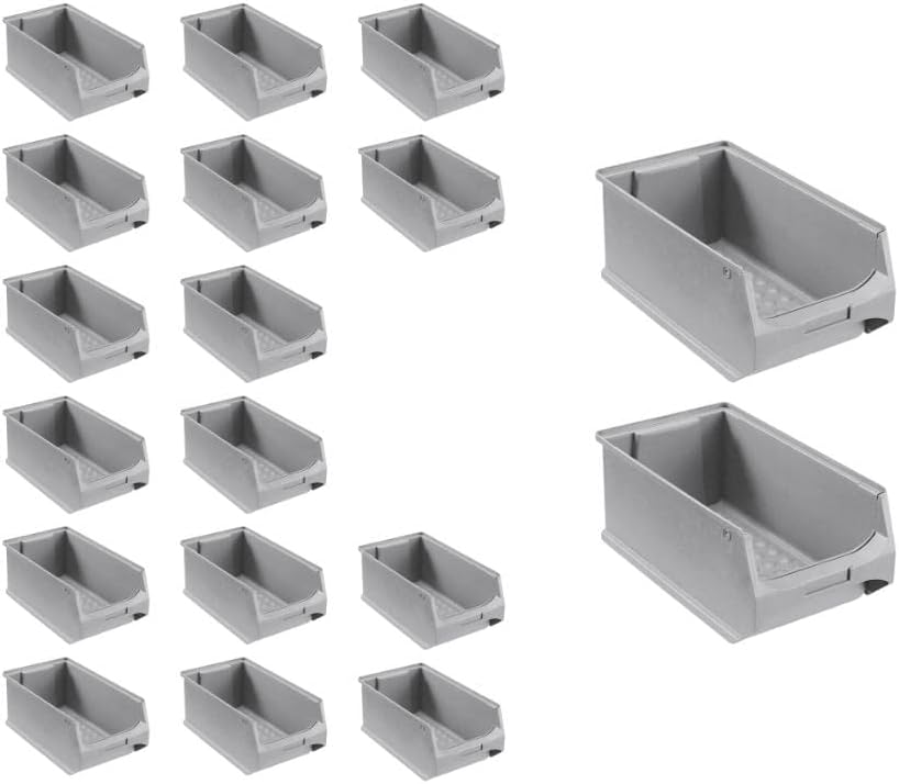 SuperSparSet 18x Graue Sichtlagerbox 4.0 | HxBxT 15x20x35cm | 7,2 Liter | Sichtlagerbehälter, Sichtl