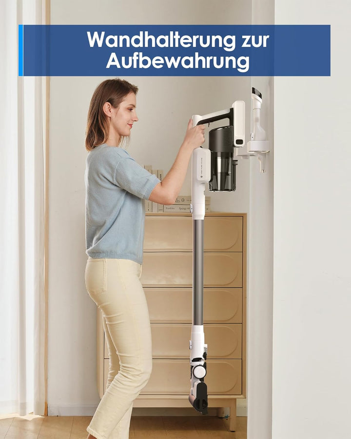 Tineco Pure ONE A25 Akku-Staubsauger, 200AW Starke Saugleistung, bis zu 60 Min Laufzeit, LED-Frontli