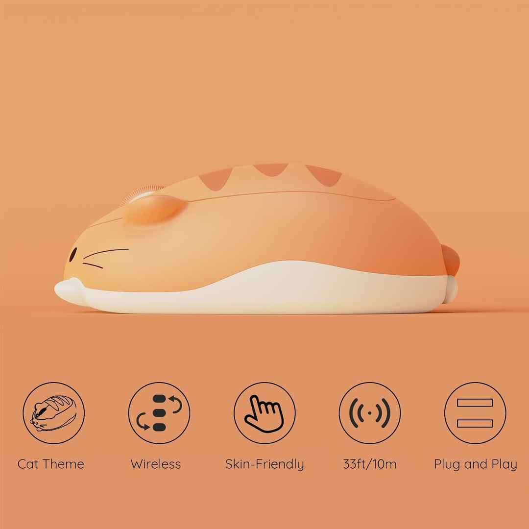 Akko Wireless Gaming Mouse Cat Theme,3200DPI Optical Cute Mouse, Tri-Mode-Mäuse Bluetooth 3.0/5.0/2.
