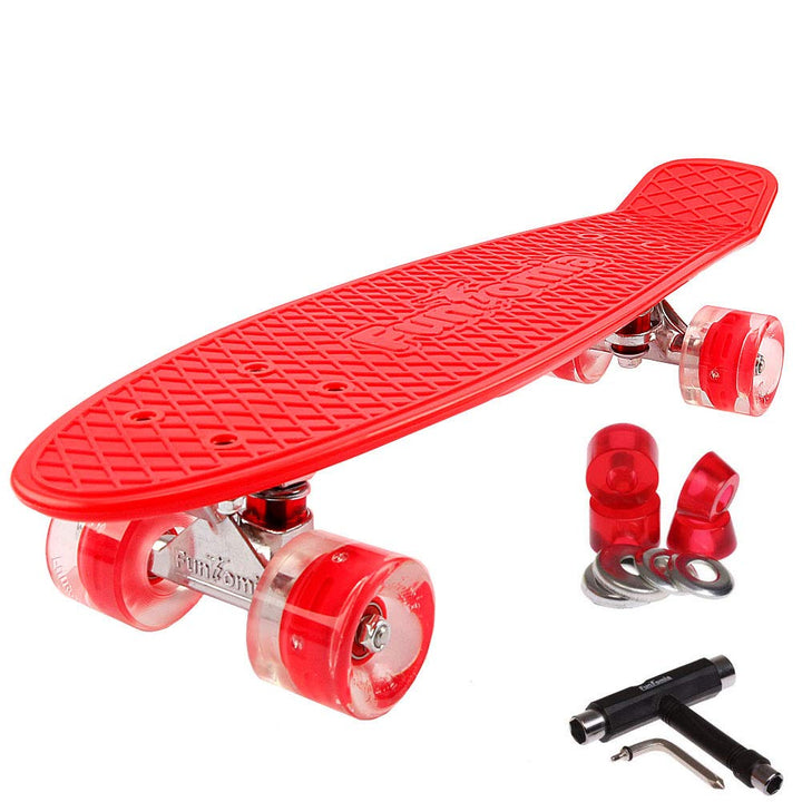 FunTomia Kinder Skateboard Cruiserboard Miniboard 57cm mit oder ohne LED Leuchtrollen Alu Truck Mach