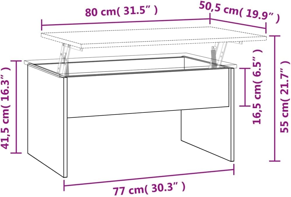 vidaXL Couchtisch Betongrau 80x50,5x41,5 cm Holzwerkstoff