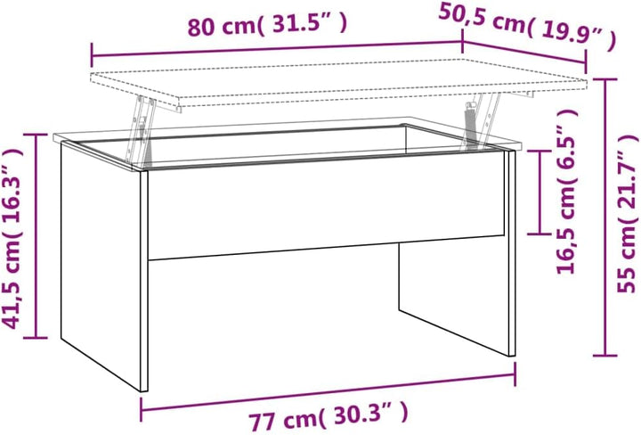 vidaXL Couchtisch Betongrau 80x50,5x41,5 cm Holzwerkstoff