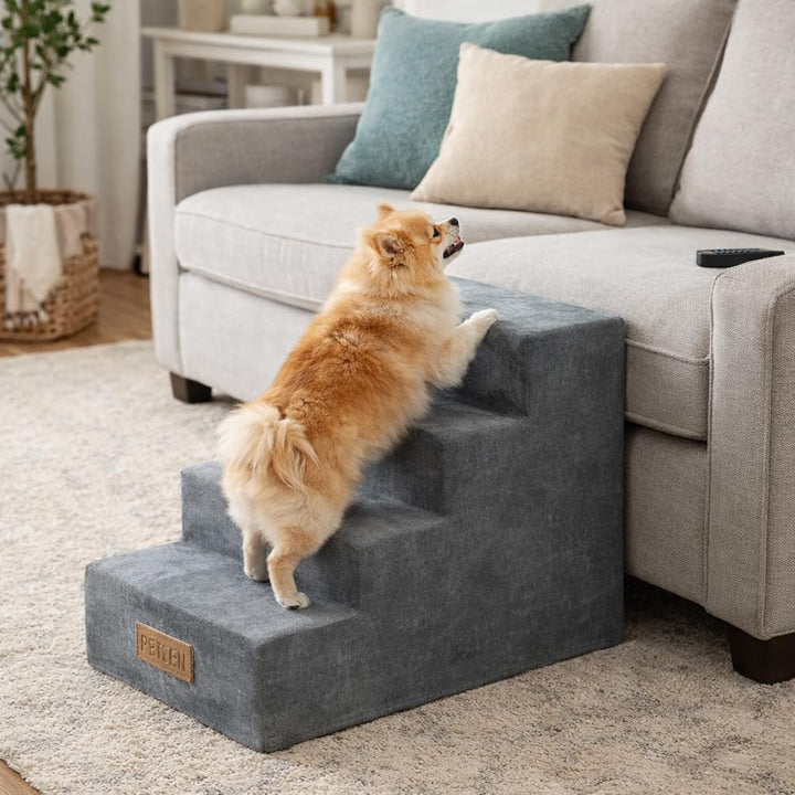 Sofatreppe für Hunde und Katzen – Hundetreppe für Bett & Sofa – 3- oder 4-stufig, rutschfest & wasch