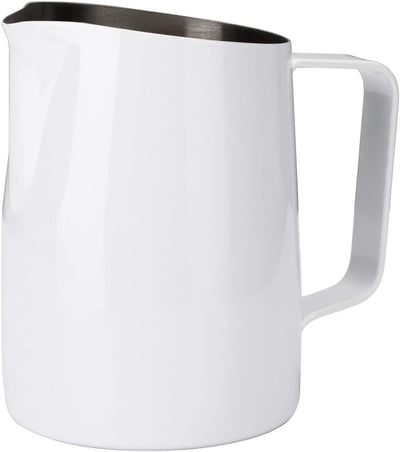Dianoo Espresso-Milchaufschäumer, Milchkännchen, Edelstahl, für Kaffee-Latte-Kunst, 420 ml weiss, We
