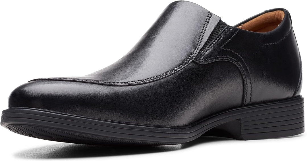 Clarks Herren Whiddon Cap Sneaker 44.5 EU Weit Schwarzes Leder, 44.5 EU Weit Schwarzes Leder