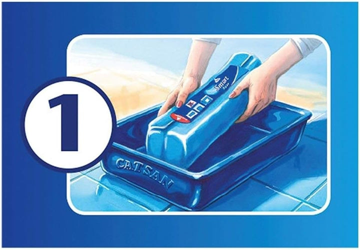 CATSAN Smart Pack – Nichtklumpende Katzenstreu auf saugfähigem Vlies – 2 Packungen mit 4 Packs 16L (