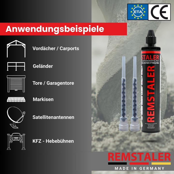10x Remstaler VERBUNDMÖRTEL 300ml | -HÖCHSTE QUALITÄT- made in GERMANY | Injektionsmörtel | Montagem