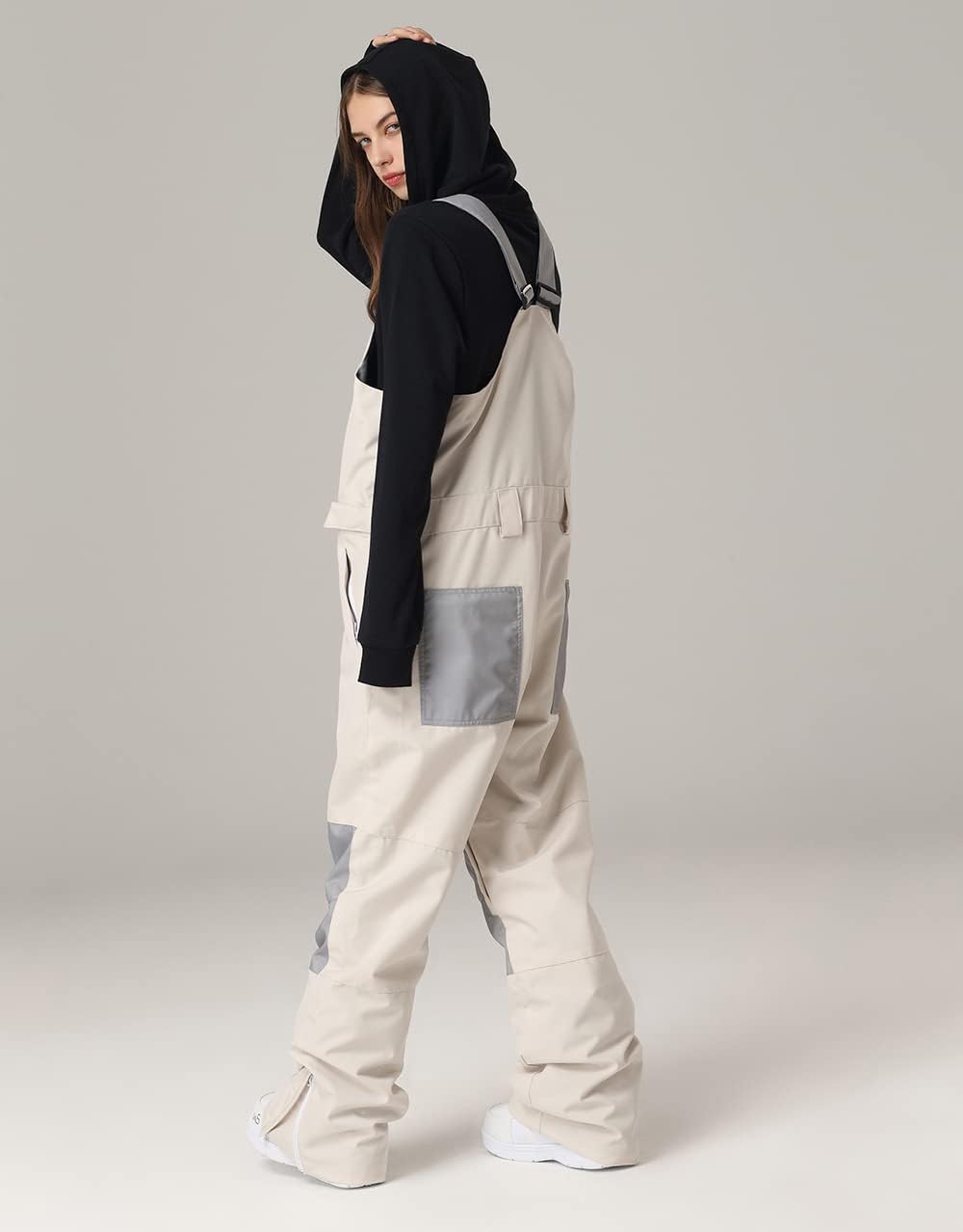 HOTIAN Damen-Schnee-Lätzchen, Wasserdicht Winddicht Isolierte Skihose, verschleissfeste Latzhose, Wa