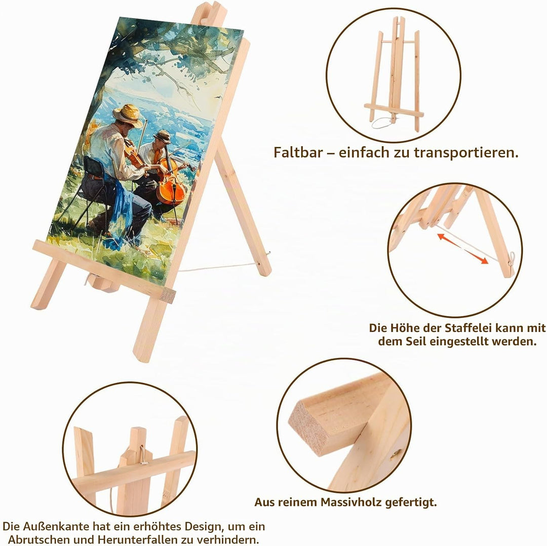JMIATRY 6Stk Leinwand Ständer 30 cm hoch, Staffelei Tisch, Mini Staffelei Holz Tischstaffelei Holz f