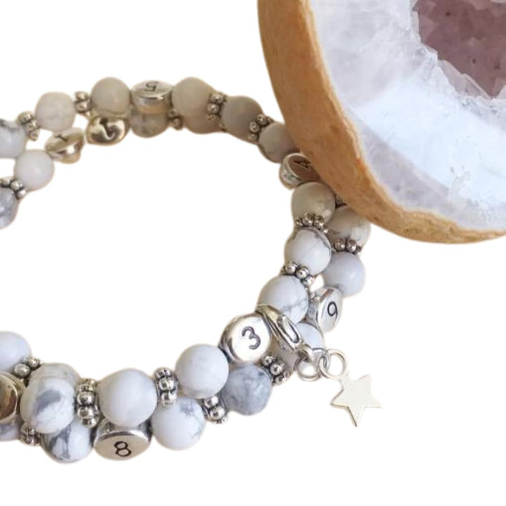 Howlite Stillarmband für die Stillzeit der letzten Stillzeit oder der letzten Flasche – Modell Devi
