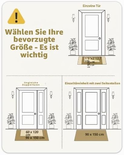 Color G Fussmatte Aussen Innen 120 x 180 cm, Grosse Schmutzfangmatte Aussen rutschfest Wetterfest, F
