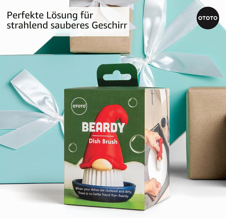 OTOTO Bartiger Zwerg Geschirrbürste – Geschirrscheuerbürste, Zwerge, witzige Geschenke, Geschirrbürs