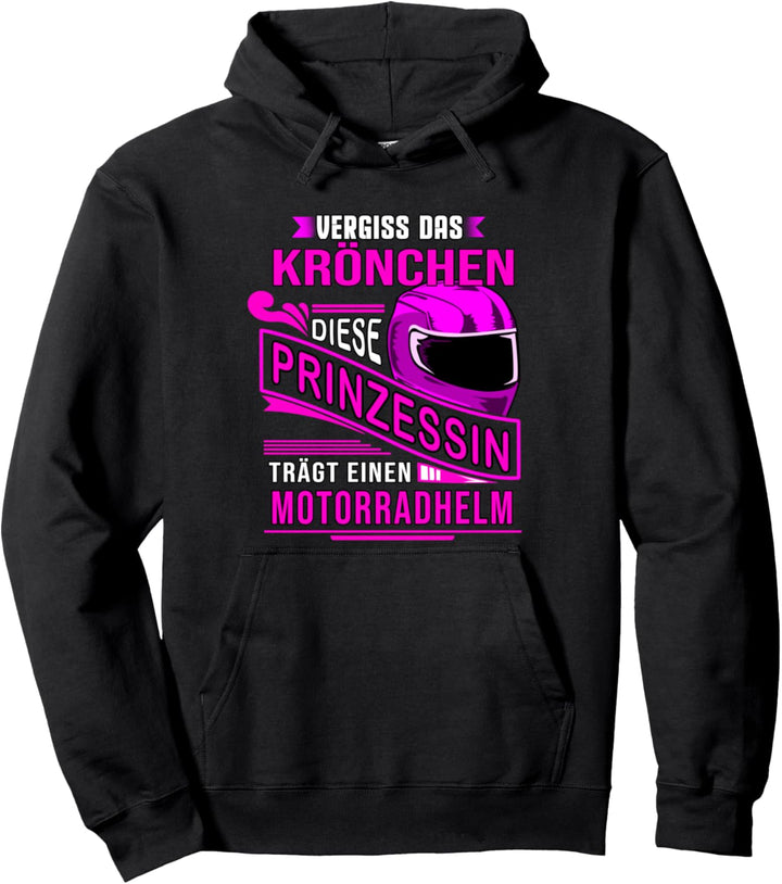 Motorradfahrerin Motorrad Bikerin Motorbike Lustig Pullover Hoodie