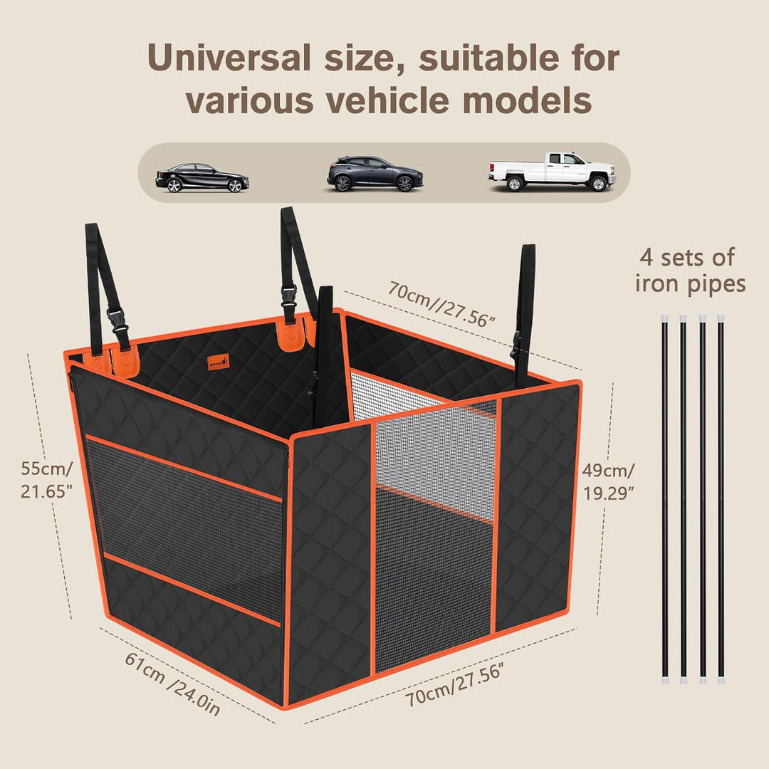 pecute Hunde Autositz XL 70 * 61 * 55 cm, Verstärkter Hundesitz Auto für Mittlere und Grosser Hunde