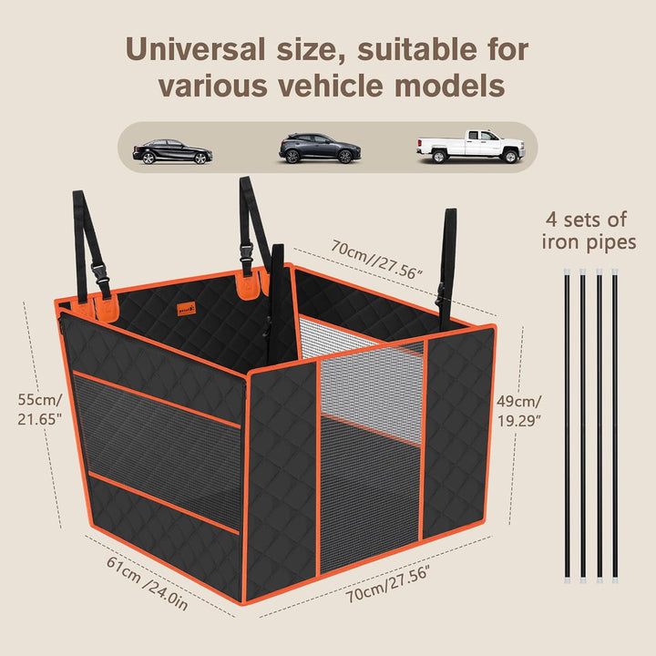 pecute Hunde Autositz XL 70 * 61 * 55 cm, Verstärkter Hundesitz Auto für Mittlere und Grosser Hunde