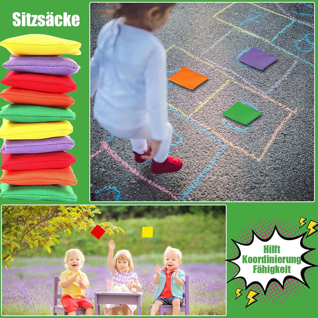 20 Stück Cornhole Säckchen,Nylon Sitzsäcke Werfen,Bohnensäckchen mit Tragetasche,Wurfsäckchen für Co