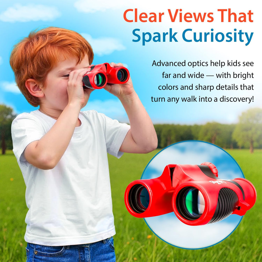 Levenhuk LabZZ B2 Red Berry Kompakt-Fernglas für Kinder, Farbe Rot, Red Berry