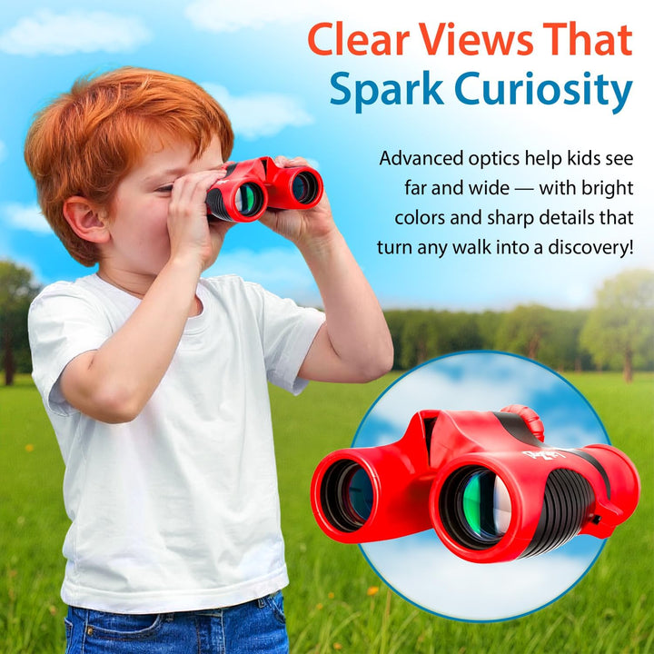 Levenhuk LabZZ B2 Red Berry Kompakt-Fernglas für Kinder, Farbe Rot, Red Berry