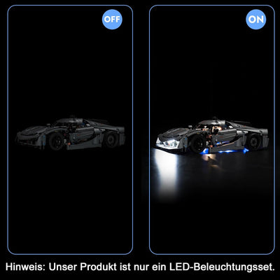 LocoLee Licht Kompatibel mit Lego 42173 Koenigsegg Jesko Absolut Supersportwagen in Grau, Nur Lichte