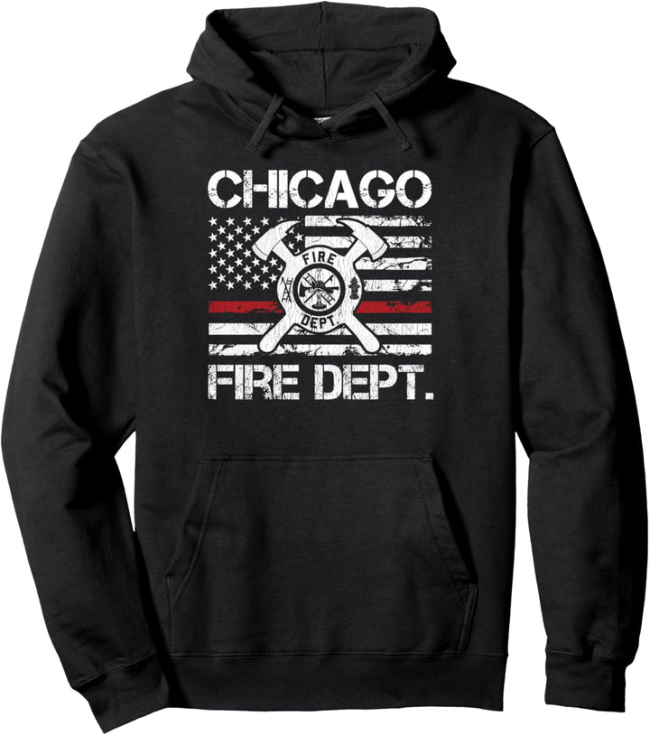 Chicago Illinois Feuerwehr Thin Red Line Feuerwehrmann Pullover Hoodie