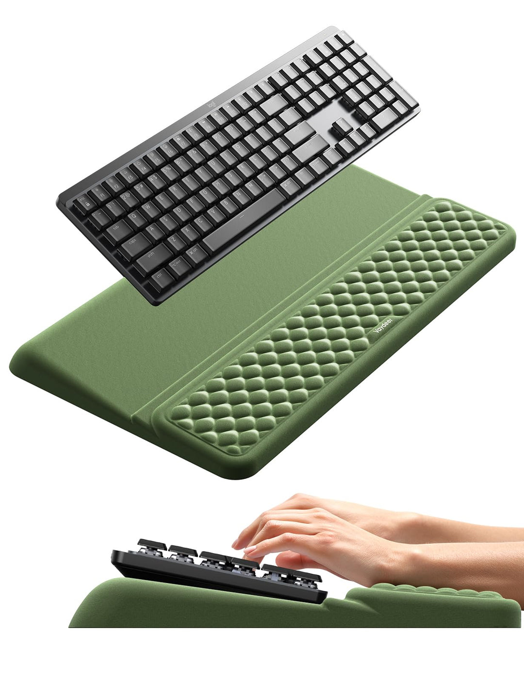 VAYDEER Ergonomie-Set mit Tastatur-Handauflage, Handgelenkauflage und Mauspad – Memory-Schaum, Rutsc