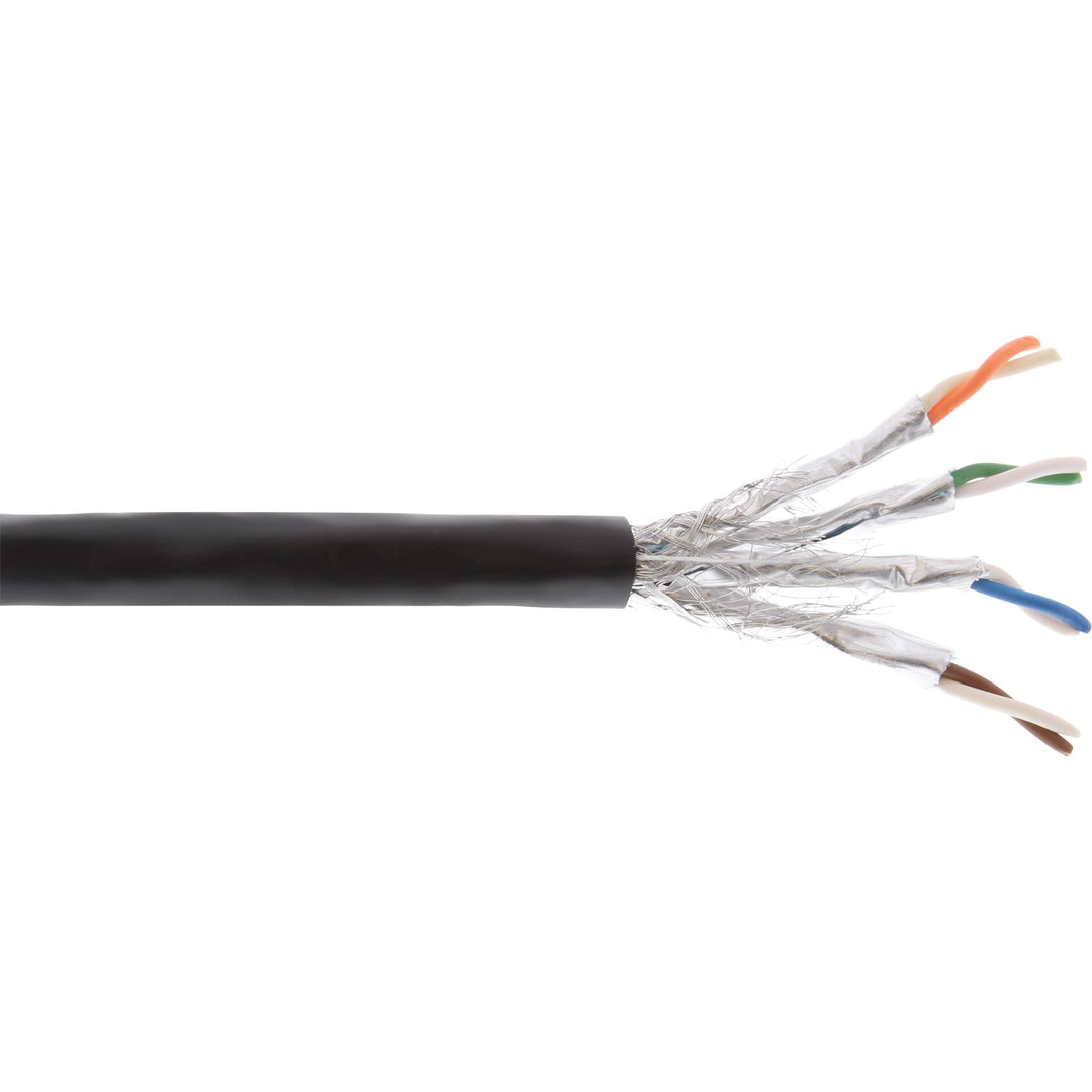 InLine 70050P Aussen-Verlegekabel Cat.7a, S/FTP (PiMF) 4x2x0,58 AWG23, 1200MHz, PE-Mantel schwarz, 5