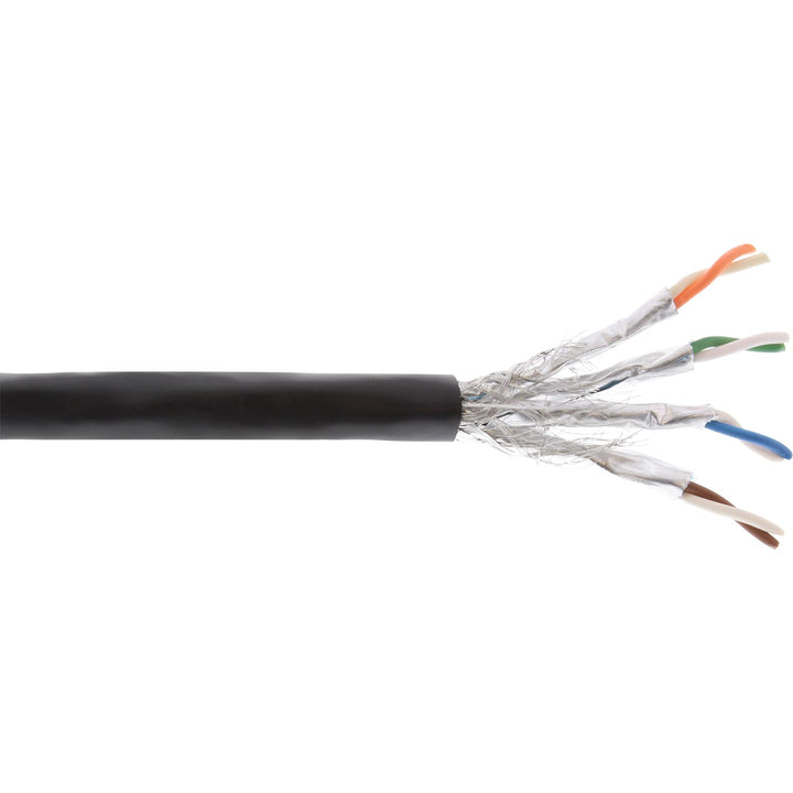 InLine 70050P Aussen-Verlegekabel Cat.7a, S/FTP (PiMF) 4x2x0,58 AWG23, 1200MHz, PE-Mantel schwarz, 5
