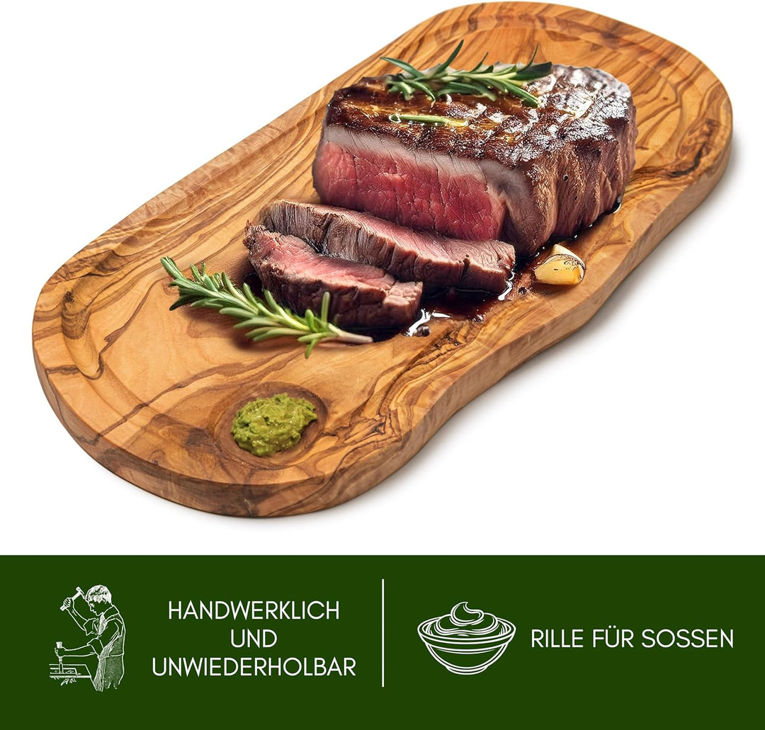 Erreke Schneidebrett, Natürliches Olivenholz, Servieren oder Schneiden von Speisen, Schneidebretter
