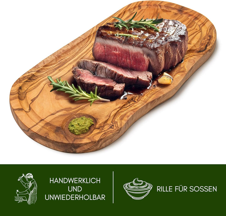 Erreke Schneidebrett, Natürliches Olivenholz, Servieren oder Schneiden von Speisen, Schneidebretter