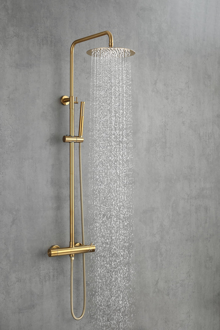Duschsystem Komplettset aus Edelstahl | Duschsystem mit Thermostat & Regendusche | Duscharmatur mit