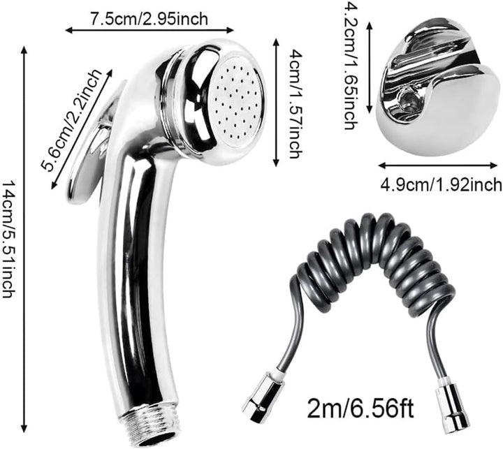 Duschkopf Hochdruck-Handbrause-Set mit Auslöser, Bidet Handbrause für Toilette, 1/2-Zoll-Gewinde, Ch