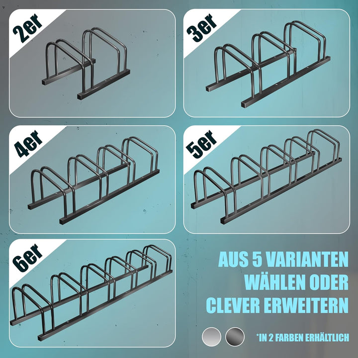 KESSER® Fahrradständer für 4 Fahrräder inkl. Parkschild | Mehrfachständer mit 37cm Radabstand für 30