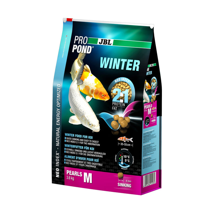 JBL Winterfutter für Koi, Sinkende Futterperlen, Saisonfutter, ProPond Winter, Grösse M, 3,6 kg 3.6