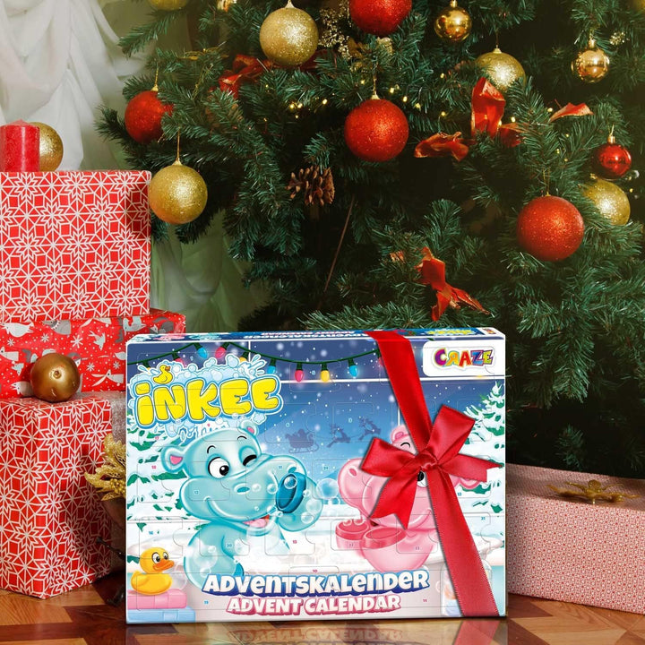 INKEE Badespass Adventskalender Kinder - Weihnachtskalender mit Badekugel, Badekosmetik kreativer Sp