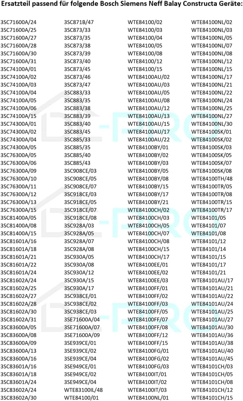 DL-pro Türdichtung für Bosch Siemens 00656841 656841 Filzdichtung Dichtung Gummidichtung für Avantix