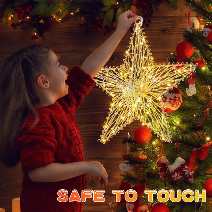 LED Weihnachtsstern Beleuchtung 2 Stück, Weihnachtsfenster Stern Weihnachtsvorhang Lichter batterieb