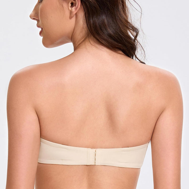 MELENECA Damen Push-Up Trägerlos BH - Bügel BH mit geformte Cups 85B Sanddollar, 85B Sanddollar
