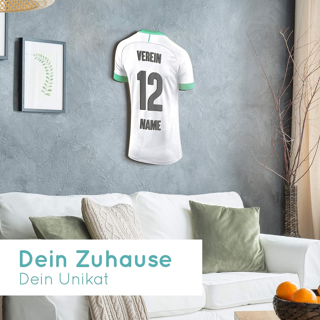 Elbeffekt Trikotlampe für Mönchengladbach Fans aus Holz - personalisierbares Geschenk - schenke Dein