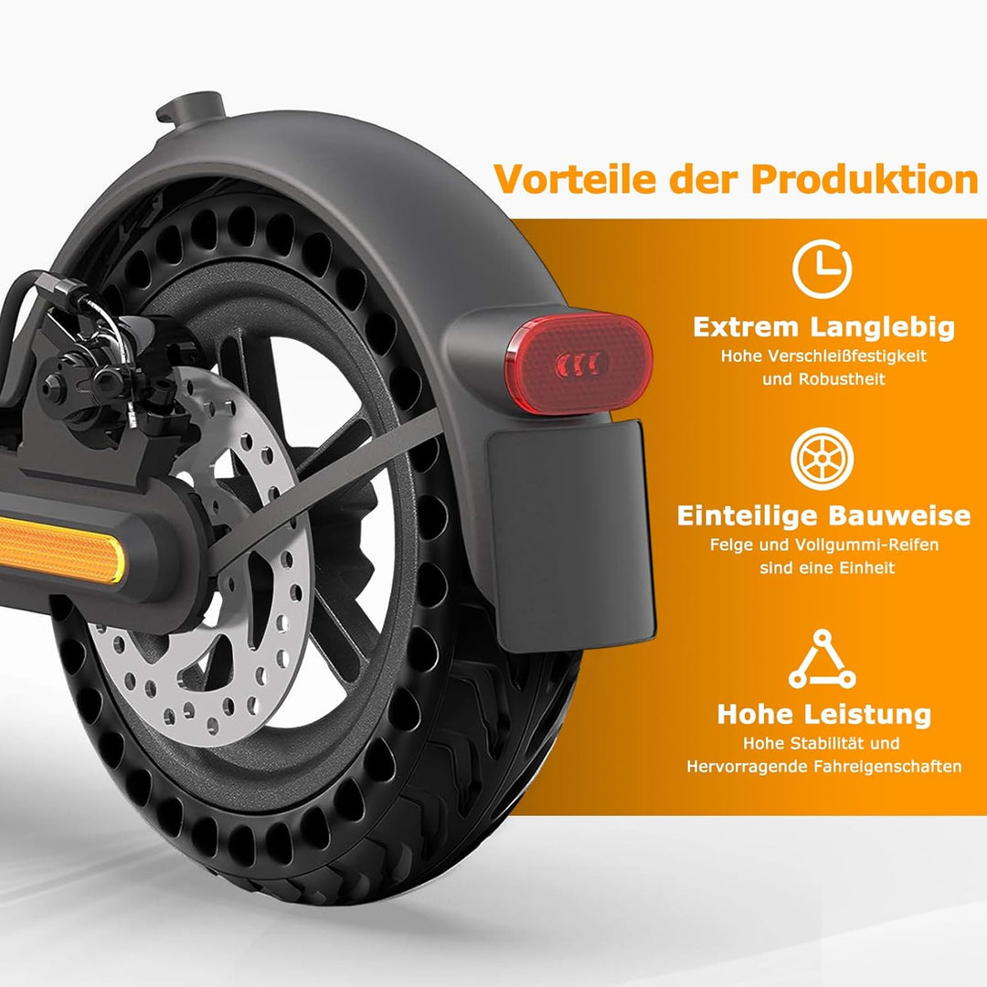 8,5 Zoll E Scooter Hinterrad Komplettrad mit Vollreifen & Felge für Xiaomi Pro/Pro 2 Hinterrad Kompl