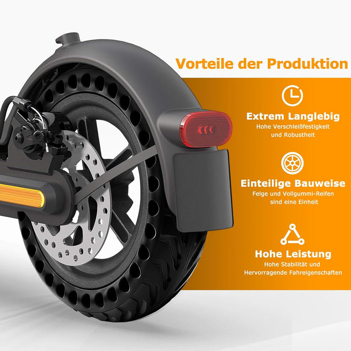8,5 Zoll E Scooter Hinterrad Komplettrad mit Vollreifen & Felge für Xiaomi Pro/Pro 2 Hinterrad Kompl