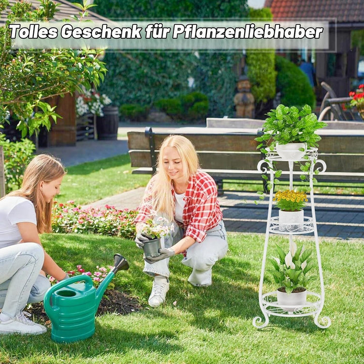 3 Etagen Blumenständer Pflanzenständer Blumenetagere Pflanzenregal aus Metall für grosse Töpfe Indoo